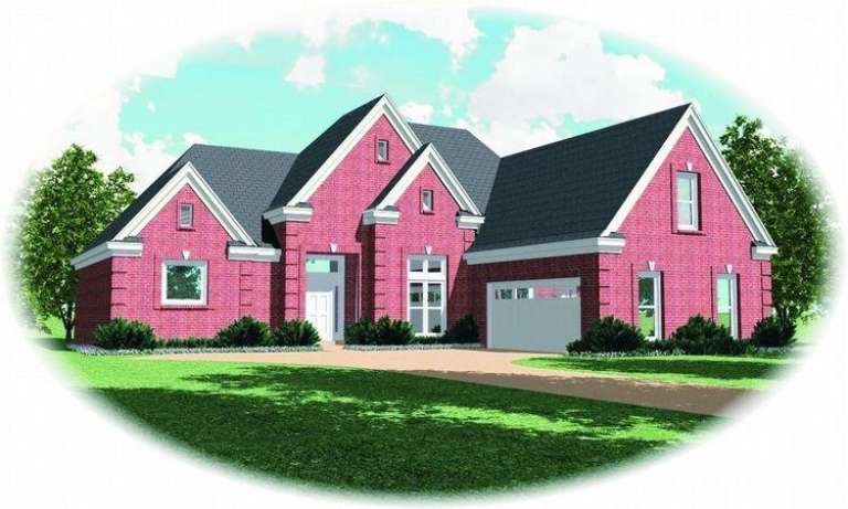 French Country House Plan #053-01377 Elevation Photo