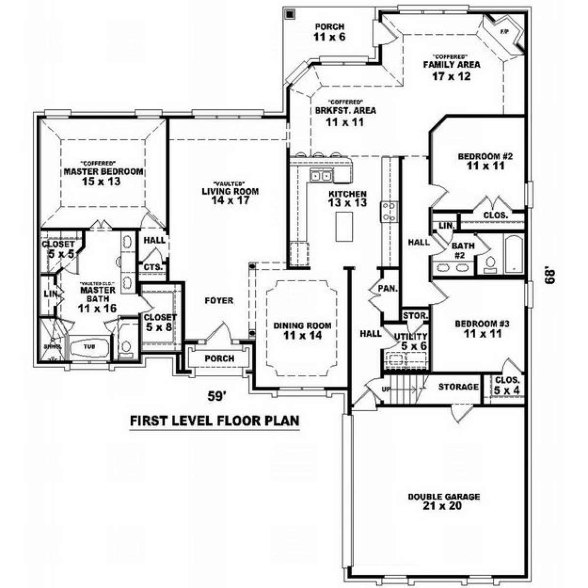 Floorplan 1 for House Plan #053-01378