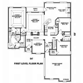 Floorplan 1 for House Plan #053-01382