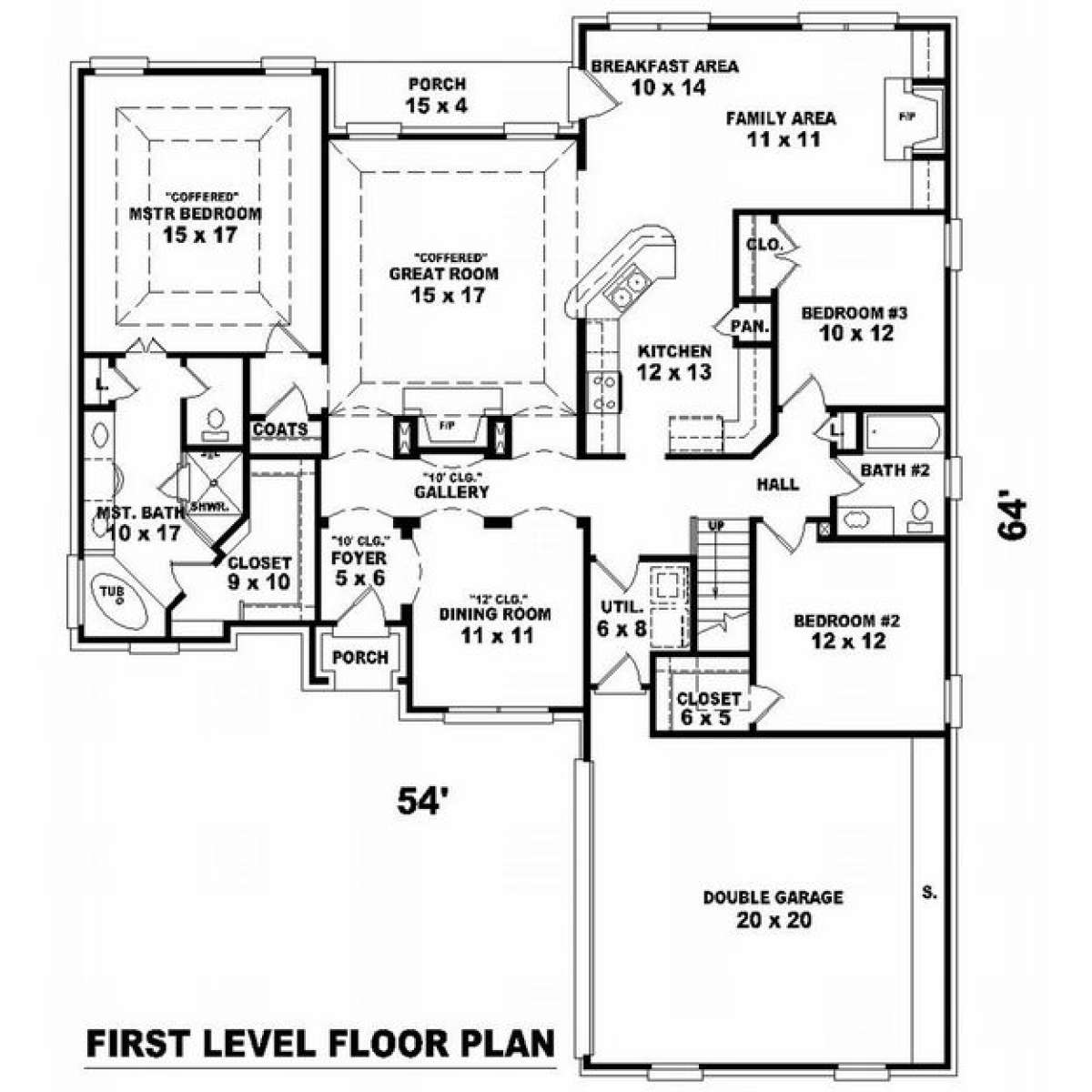 Floorplan 1 for House Plan #053-01383