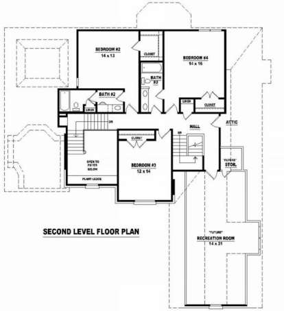 Floorplan 2 for House Plan #053-01384