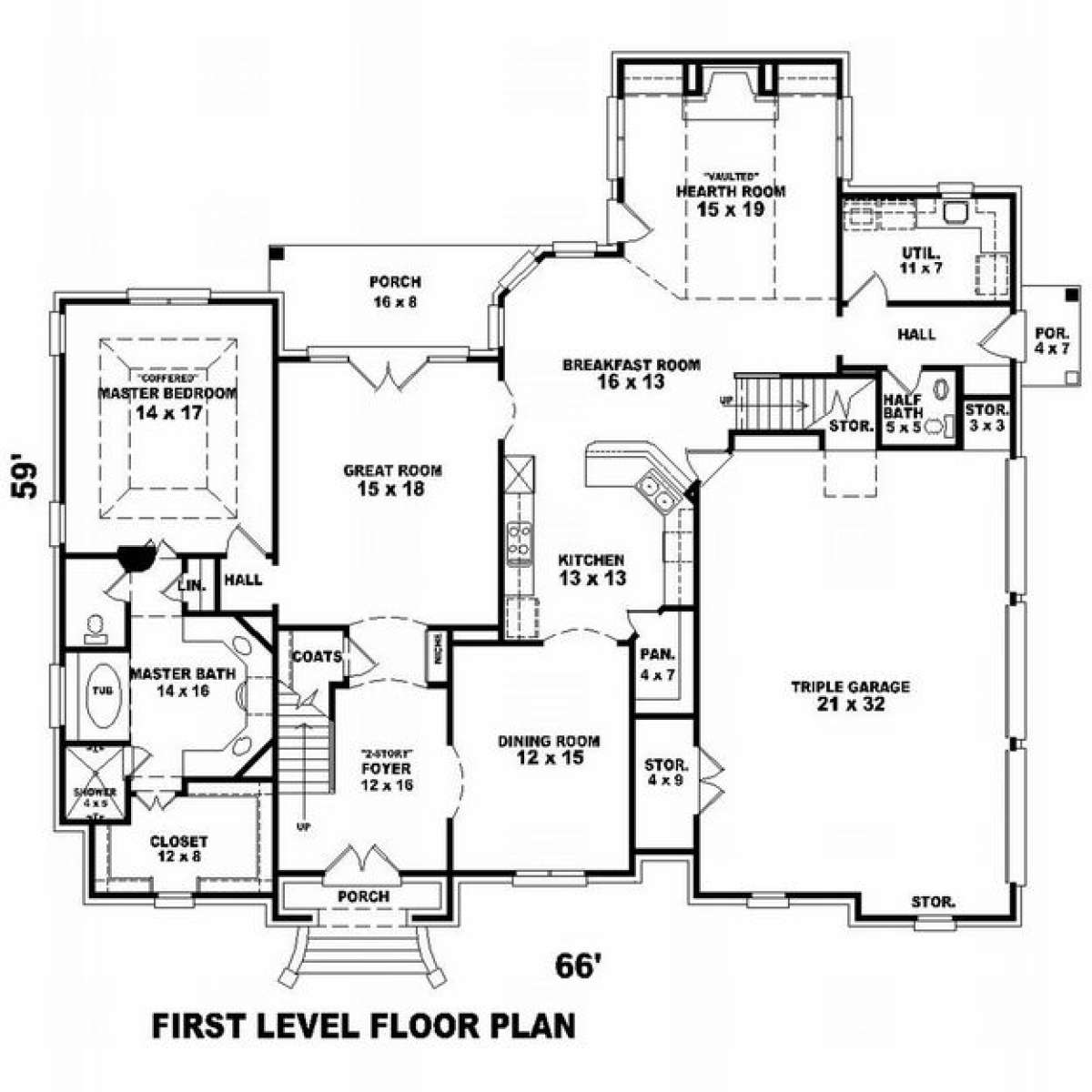 Floorplan 1 for House Plan #053-01389