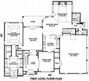 Floorplan 1 for House Plan #053-01392