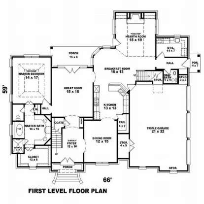 Floorplan 1 for House Plan #053-01394