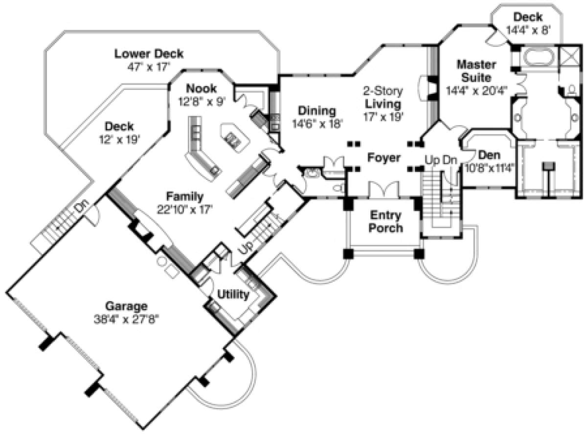 First Floor for House Plan #035-00247