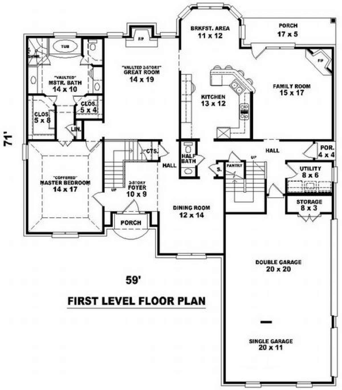 Floorplan 1 for House Plan #053-01396