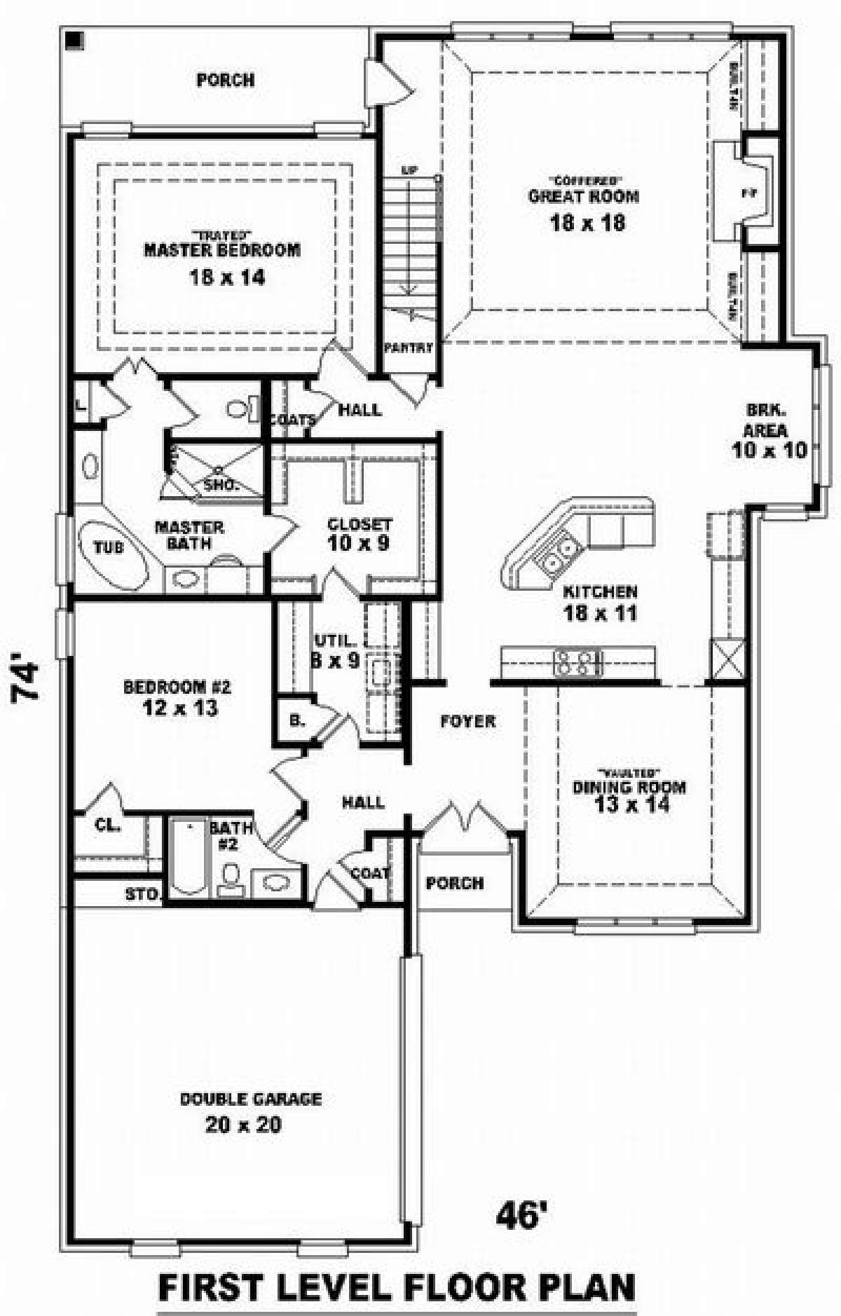 Floorplan 1 for House Plan #053-01402