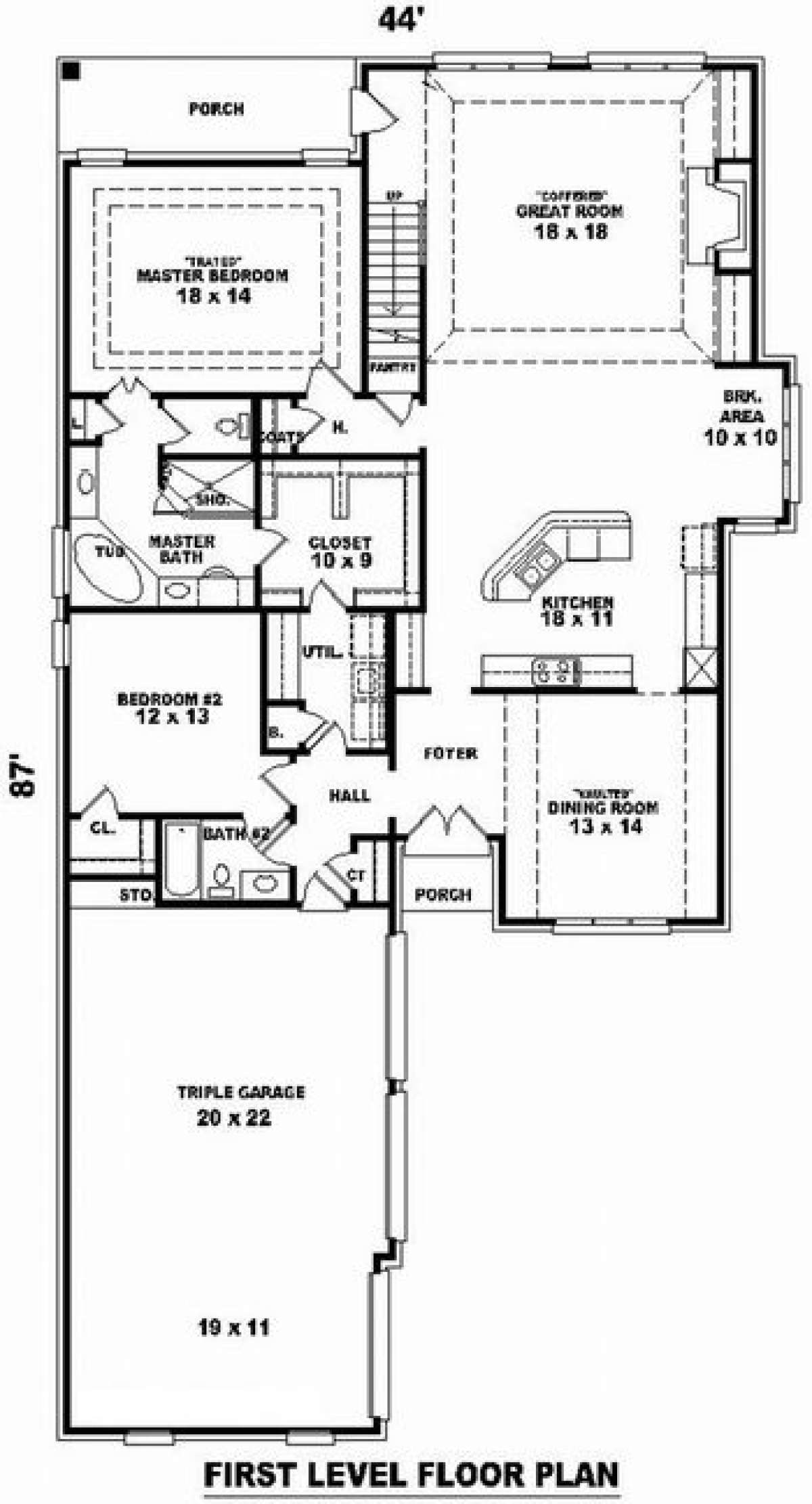Floorplan 1 for House Plan #053-01403