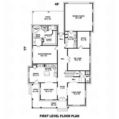 Floorplan 1 for House Plan #053-01405