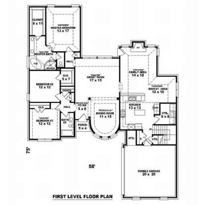 Floorplan 1 for House Plan #053-01406