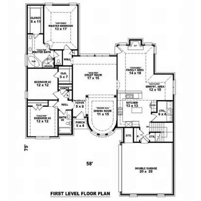 Floorplan 1 for House Plan #053-01407