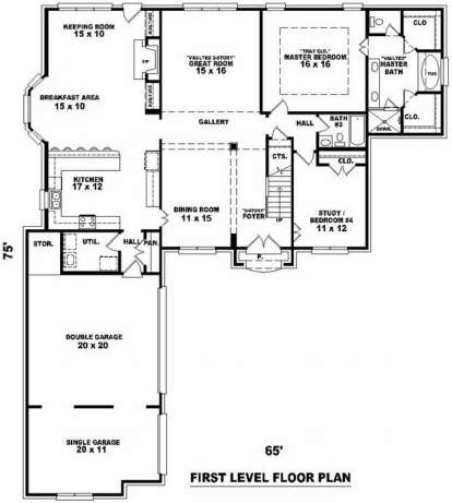 Floorplan 1 for House Plan #053-01411