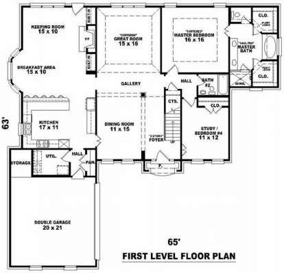 Floorplan 1 for House Plan #053-01414
