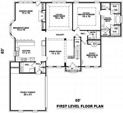 Floorplan 1 for House Plan #053-01415