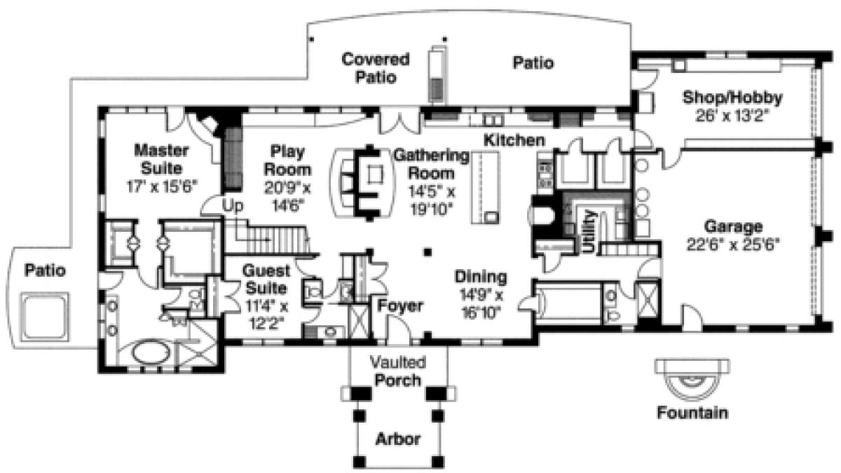 Floorplan 1 for House Plan #035-00249