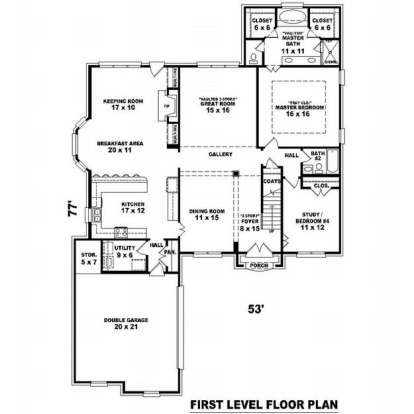 Floorplan 1 for House Plan #053-01416