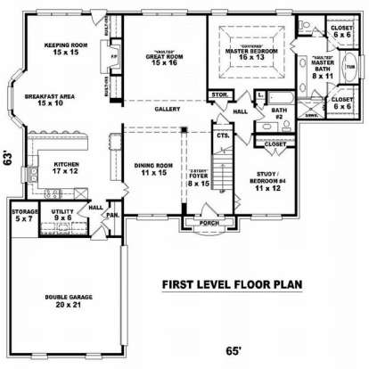 Floorplan 1 for House Plan #053-01417