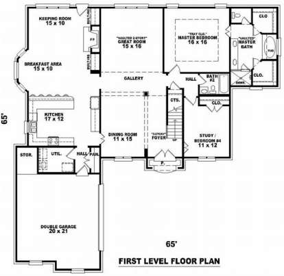 Floorplan 1 for House Plan #053-01421