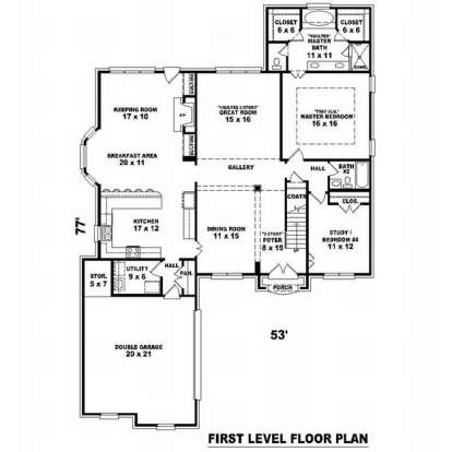 Floorplan 1 for House Plan #053-01425