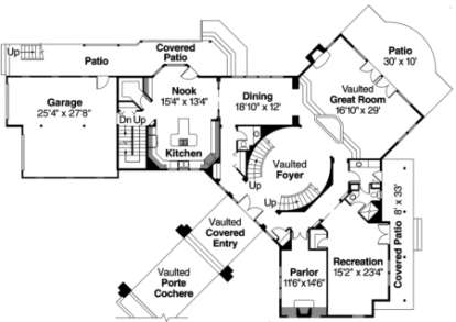 First Floor for House Plan #035-00250