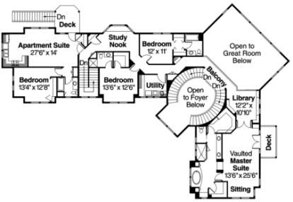 Second Floor for House Plan #035-00250