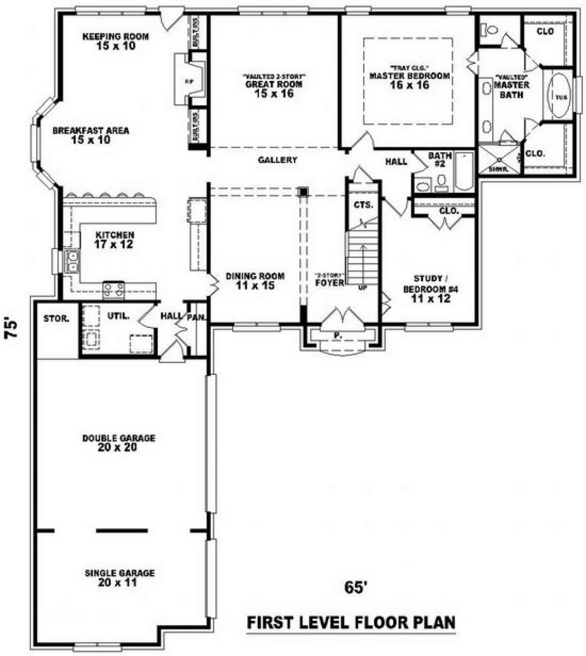 Floorplan 1 for House Plan #053-01429
