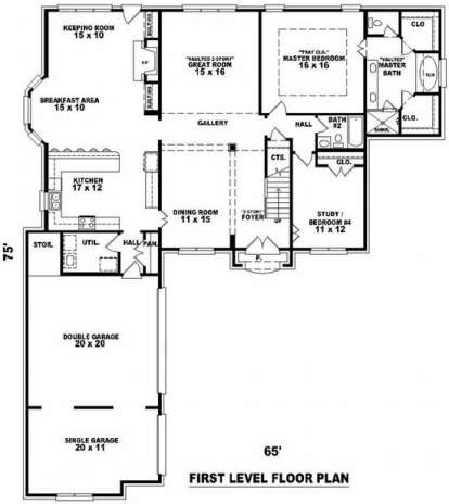 Floorplan 1 for House Plan #053-01429