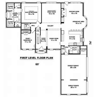 Floorplan 1 for House Plan #053-01436
