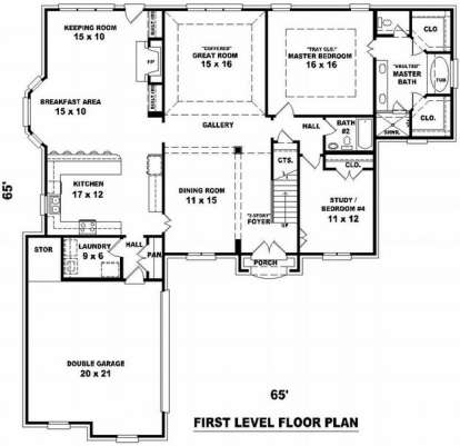 Floorplan 1 for House Plan #053-01449