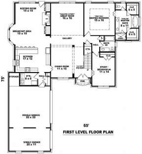 Floorplan 1 for House Plan #053-01452