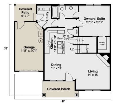 First Floor for House Plan #035-00253