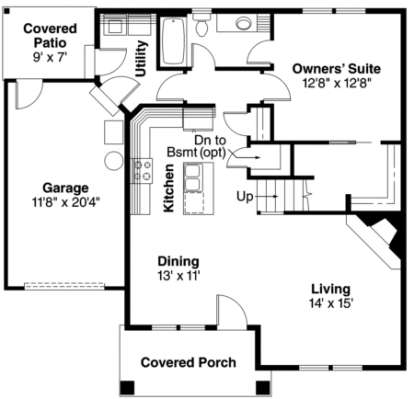 First Floor for House Plan #035-00253