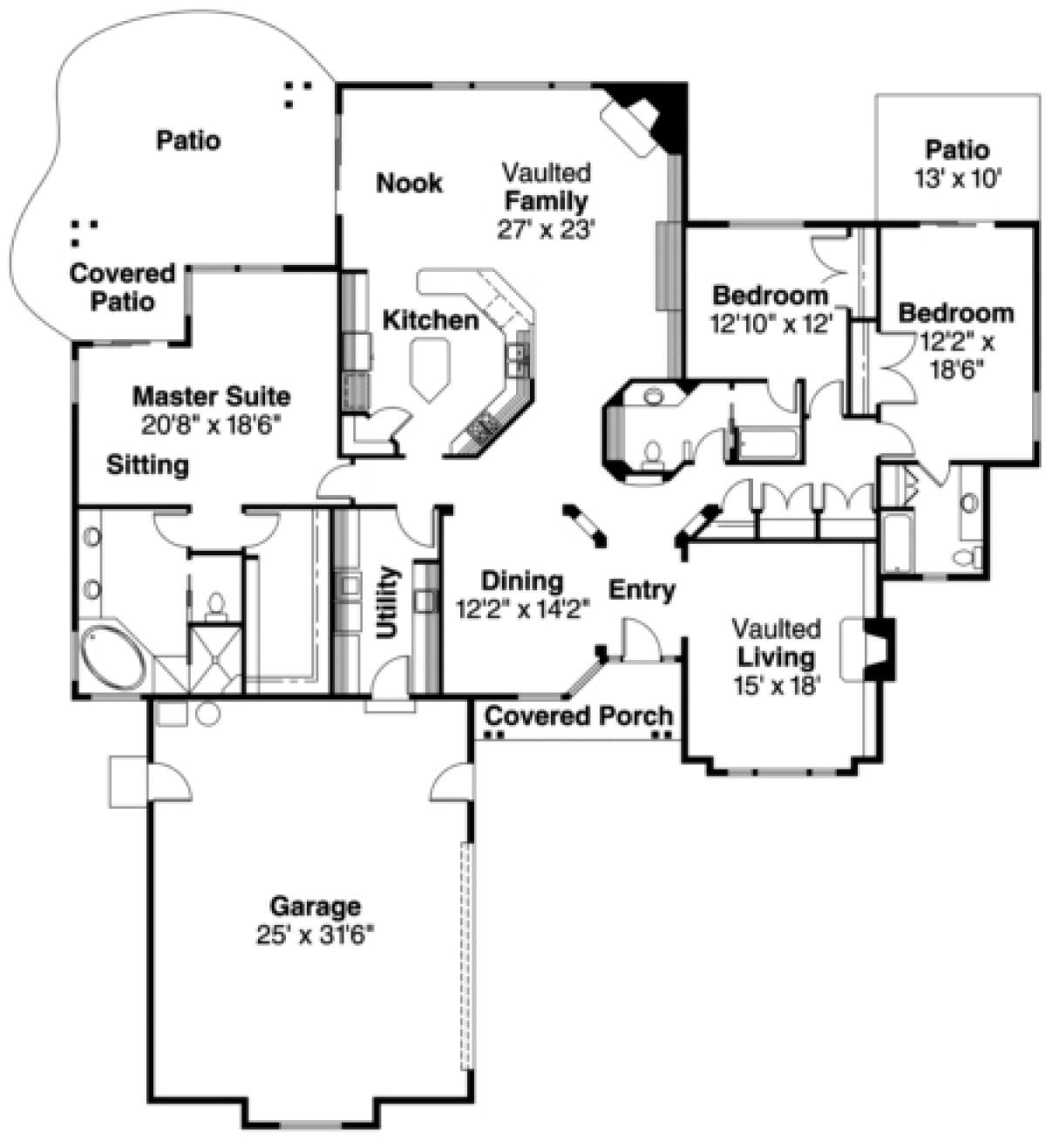 Floorplan 1 for House Plan #035-00254