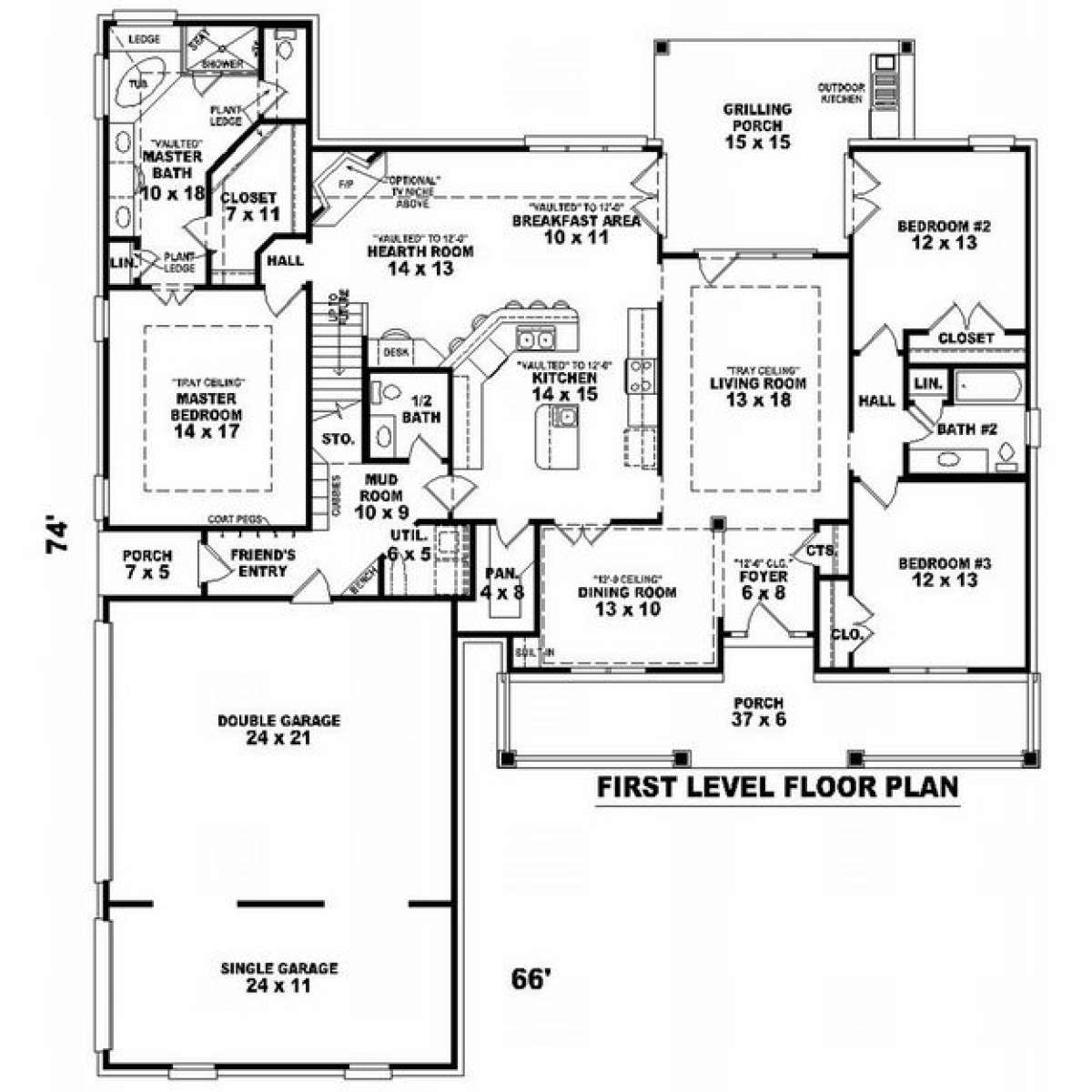 Floorplan 1 for House Plan #053-01468