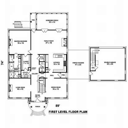 Floorplan 1 for House Plan #053-01469
