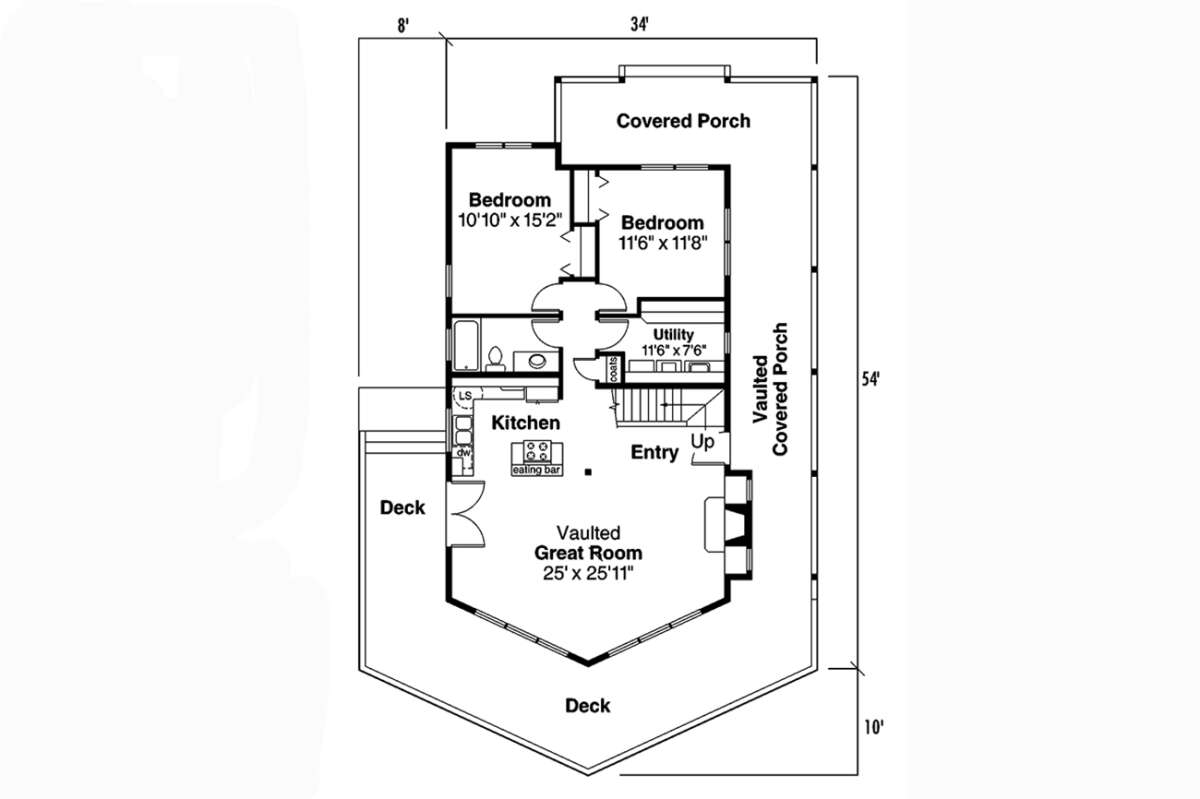First Floor for House Plan #035-00255