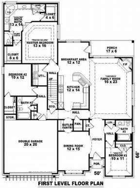 Floorplan 1 for House Plan #053-01476
