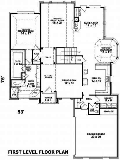 Floorplan 1 for House Plan #053-01478