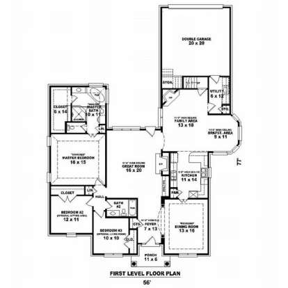 Floorplan 1 for House Plan #053-01482