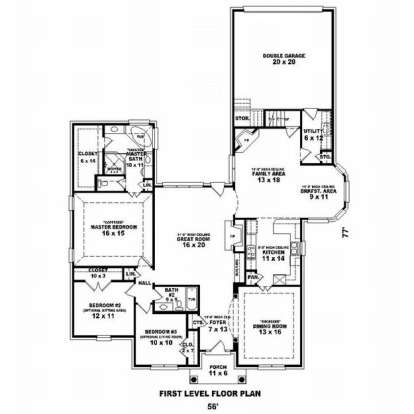 Floorplan 1 for House Plan #053-01483