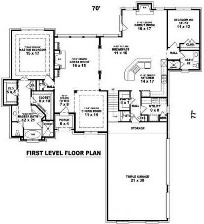 Floorplan 1 for House Plan #053-01484