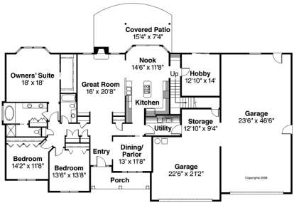 Floorplan 1 for House Plan #035-00256
