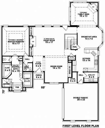 Floorplan 1 for House Plan #053-01486