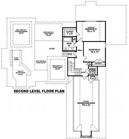 Floorplan 2 for House Plan #053-01487