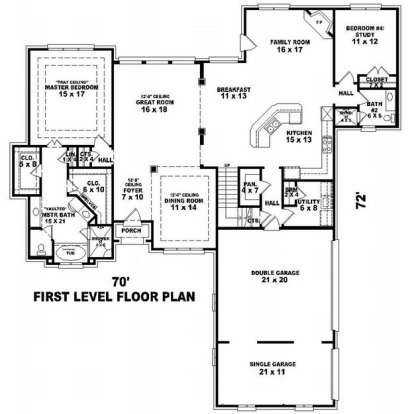 Floorplan 1 for House Plan #053-01488
