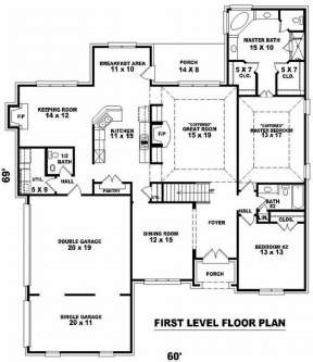 Floorplan 1 for House Plan #053-01490