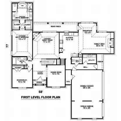 Floorplan 1 for House Plan #053-01491