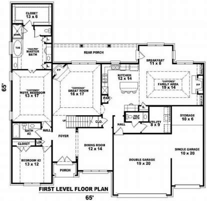 Floorplan 1 for House Plan #053-01492