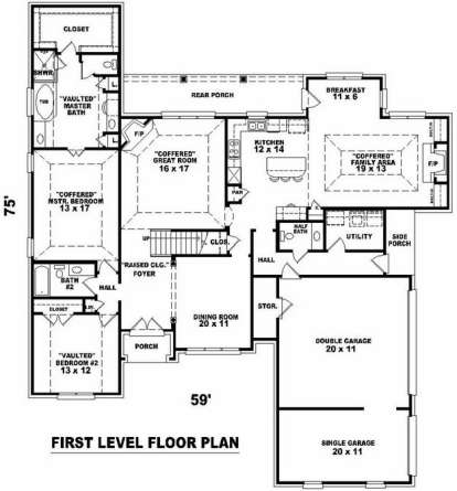 Floorplan 1 for House Plan #053-01494