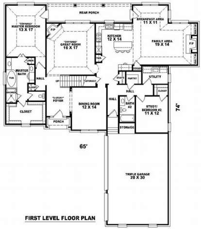 Floorplan 1 for House Plan #053-01495
